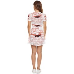 V-Neck High Waist Chiffon Mini Dress 
