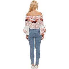 Off Shoulder Flutter Bell Sleeve Top 