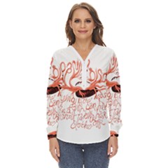 Zip Up Long Sleeve Blouse 