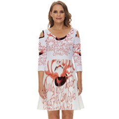 Shoulder Cut Out Zip Up Dress 