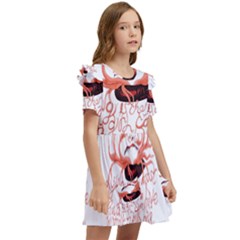 Kids  Frilly Sleeves Pocket Dress 
