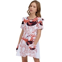 Kids  Frilly Sleeves Pocket Dress 