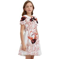 Kids  Bow Tie Puff Sleeve Dress 