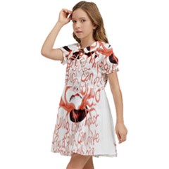 Kids  Bow Tie Puff Sleeve Dress 