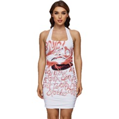Sleeveless Wide Square Neckline Ruched Bodycon Dress 