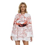 Panic At The Disco - Lying Is The Most Fun A Girl Have Without Taking Her Clothes Round Neck Long Sleeve Bohemian Style Chiffon Mini Dress
