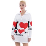 I love cherry Women s Long Sleeve Casual Dress