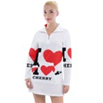 I love cherry Women s Long Sleeve Casual Dress