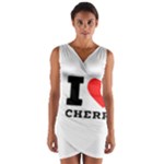 I love cherry Wrap Front Bodycon Dress