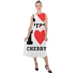 I love cherry Midi Tie-Back Chiffon Dress