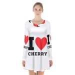 I love cherry Long Sleeve Velvet V-neck Dress