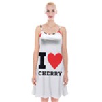 I love cherry Spaghetti Strap Velvet Dress