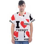 I love cherry Men s V-Neck Scrub Top