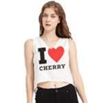 I love cherry V-Neck Cropped Tank Top