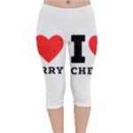 I love cherry Velvet Capri Leggings 