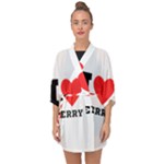 I love cherry Half Sleeve Chiffon Kimono