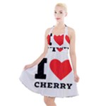 I love cherry Halter Party Swing Dress 