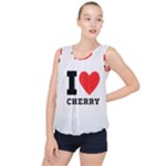 I love cherry Bubble Hem Chiffon Tank Top