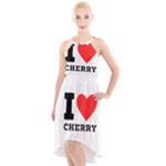 I love cherry High-Low Halter Chiffon Dress 