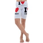 I love cherry Kids  Lightweight Velour Cropped Yoga Leggings