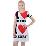 I love cherry Cap Sleeve Velour Dress 