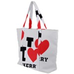 I love cherry Zip Up Canvas Bag