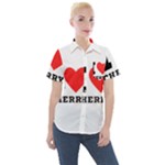 I love cherry Women s Short Sleeve Pocket Shirt