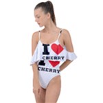 I love cherry Drape Piece Swimsuit