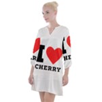 I love cherry Open Neck Shift Dress