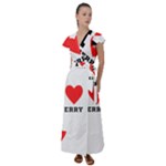 I love cherry Flutter Sleeve Maxi Dress