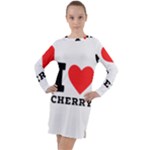 I love cherry Long Sleeve Hoodie Dress