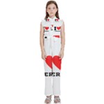 I love cherry Kids  Sleeveless Ruffle Edge Band Collar Chiffon One Piece