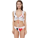 I love cherry Low Cut Ruffle Edge Bikini Set