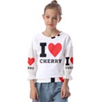 I love cherry Kids  Cuff Sleeve Top