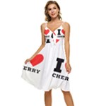 I love cherry Sleeveless Tie Front Chiffon Dress