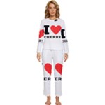 I love cherry Womens  Long Sleeve Lightweight Pajamas Set