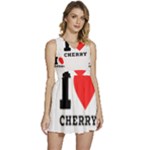 I love cherry Sleeveless High Waist Mini Dress