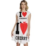 I love cherry Cap Sleeve High Waist Dress