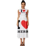 I love cherry Sleeveless Round Neck Midi Dress