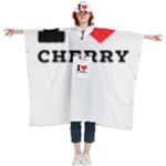 I love cherry Women s Hooded Rain Ponchos