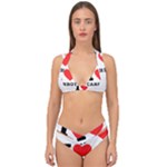 I love carrots  Double Strap Halter Bikini Set