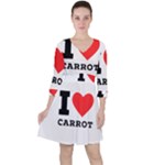 I love carrots  Quarter Sleeve Ruffle Waist Dress