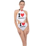 I love carrots  Halter Side Cut Swimsuit