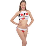 I love carrots  Cross Front Halter Bikini Set