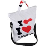 I love carrots  Fold Over Handle Tote Bag