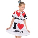 I love carrots  Kids  Short Sleeve Shirt Dress