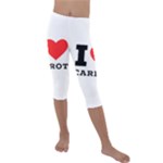 I love carrots  Kids  Lightweight Velour Capri Leggings 