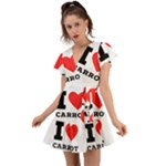 I love carrots  Flutter Sleeve Wrap Dress