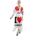 I love carrots  Quarter Sleeve Wrap Front Maxi Dress