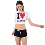 I love carrots  Tie Back Short Sleeve Crop Tee